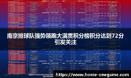 南京排球队强势领跑大满贯积分榜积分达到72分引发关注